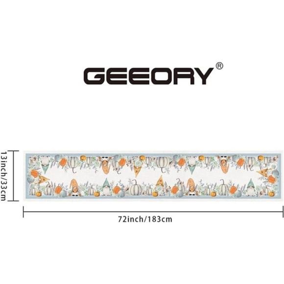Table Runner 13x72 Inch, Pumpkins Table Decoration Kitchen Dinning Thanksgiving - Picture 2 of 6